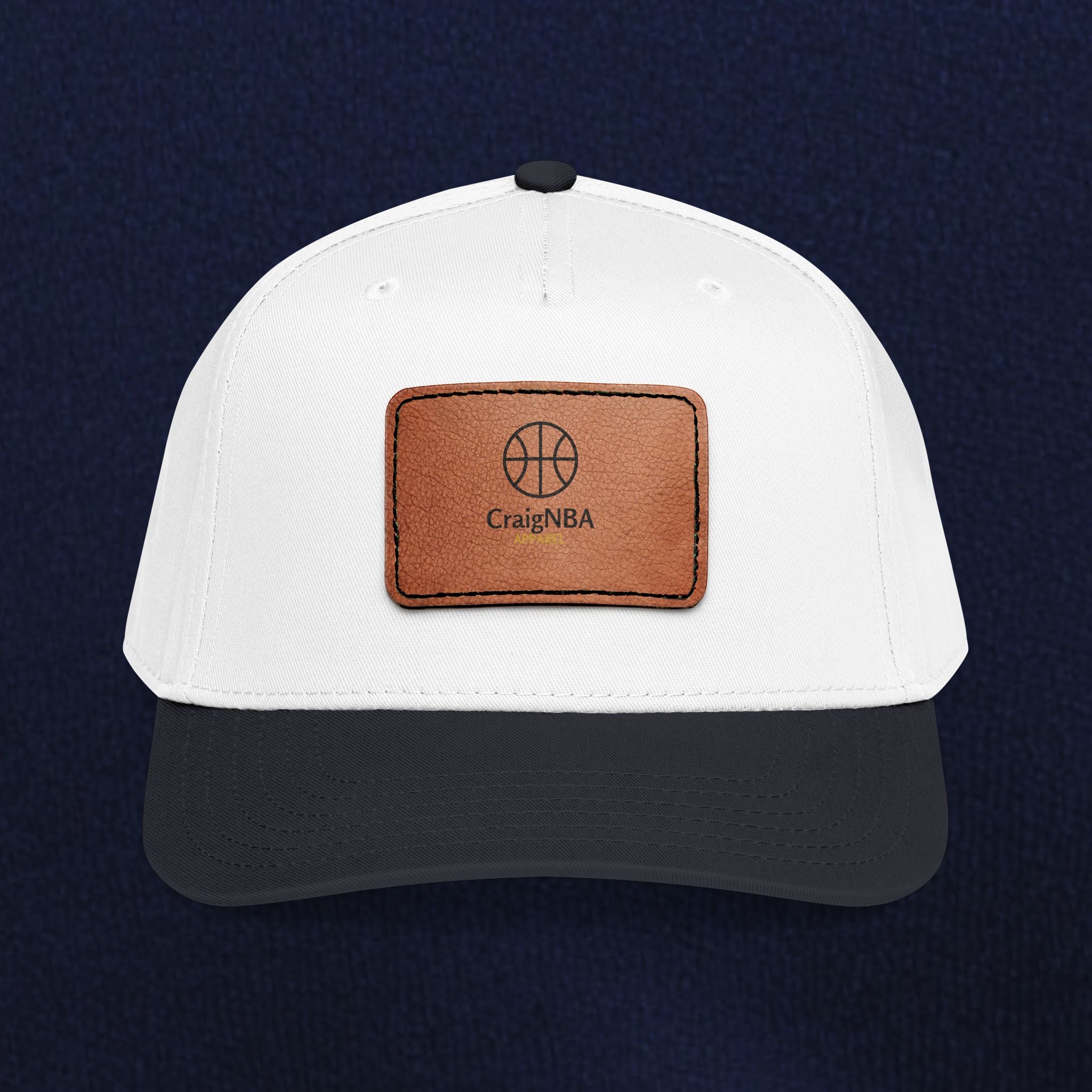 Mid Profile Baseball Cap with Leather Patch (Rectangle)